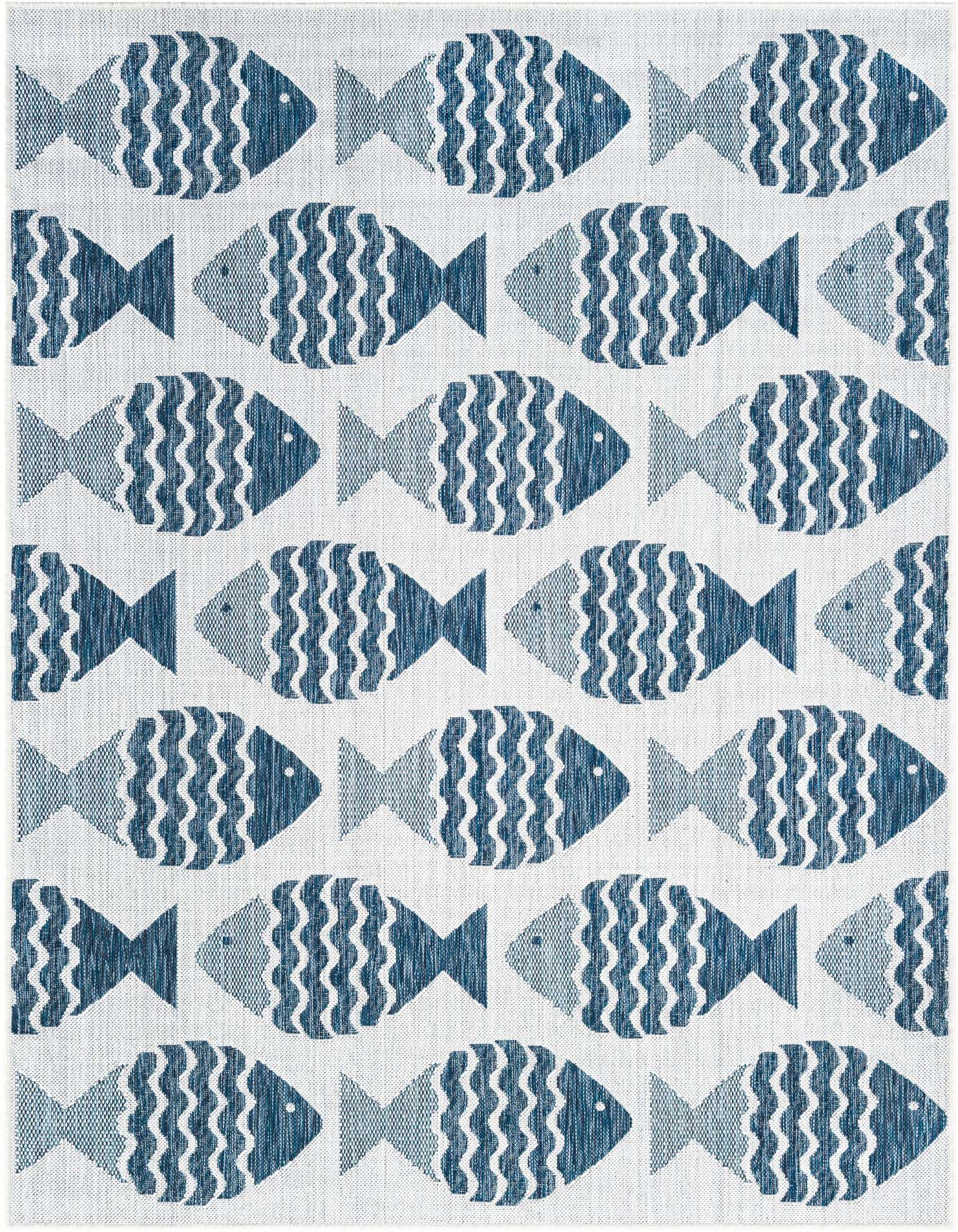 5' 3 x 7' Easy-Clean Coastal Indoor / Outdoor Rug