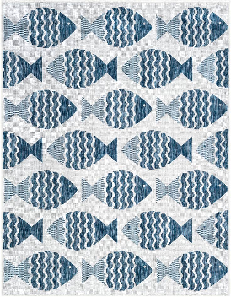 Detail image of 5' 3 x 7' Easy-Clean Coastal Indoor / Outdoor Rug