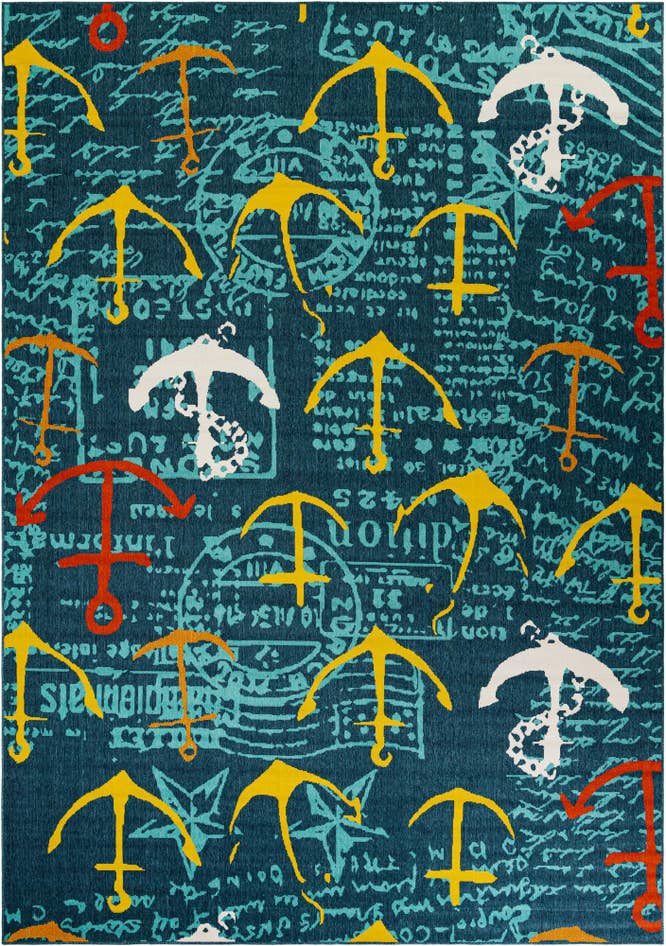Detail image of 10' x 14' Easy-Clean Coastal Indoor / Outdoor Rug