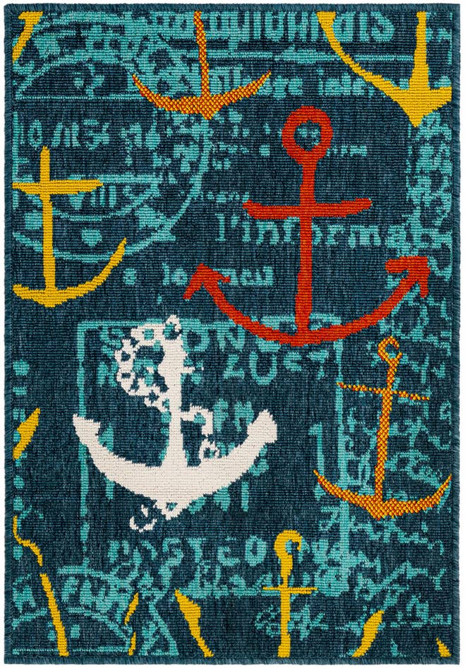 Detail image of 2' x 3' Easy-Clean Coastal Indoor / Outdoor Rug