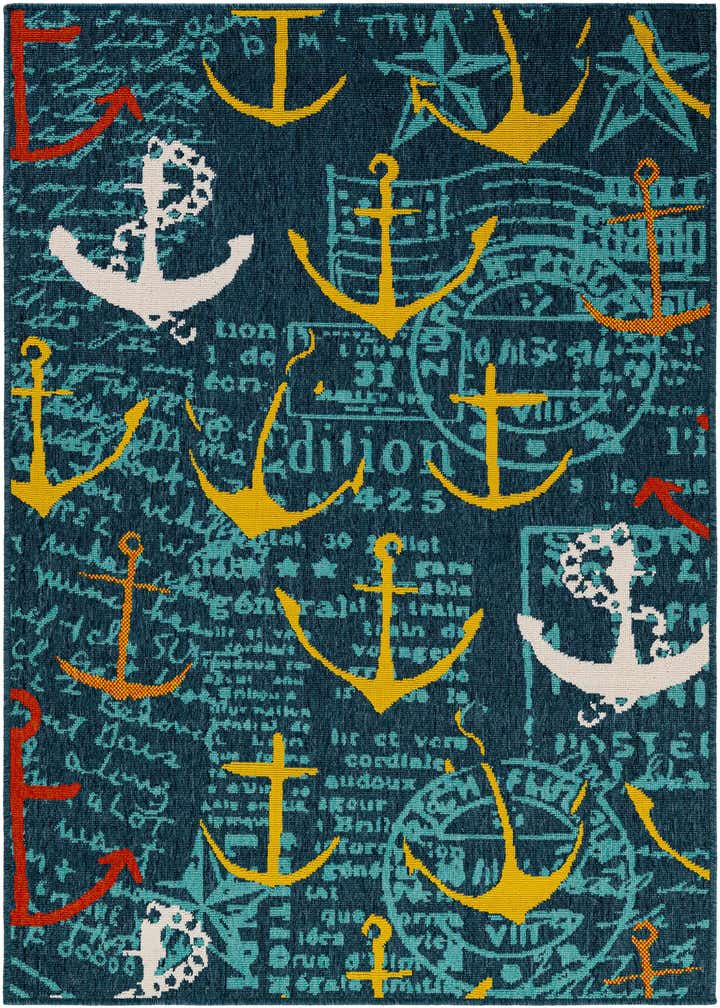 4' x 6' Easy-Clean Coastal Indoor / Outdoor Rug