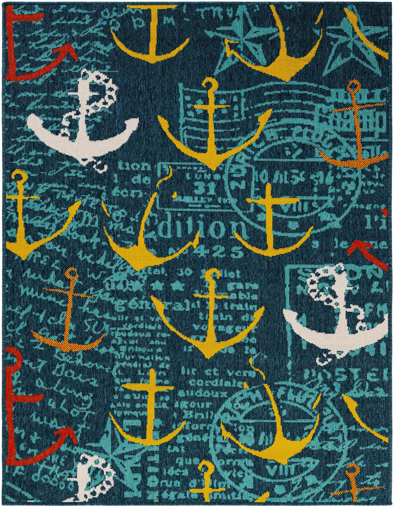 4' x 6' Easy-Clean Coastal Indoor / Outdoor Rug