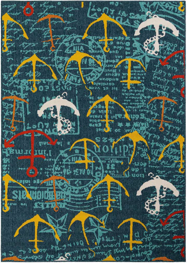 5' x 8' Easy-Clean Coastal Indoor / Outdoor Rug