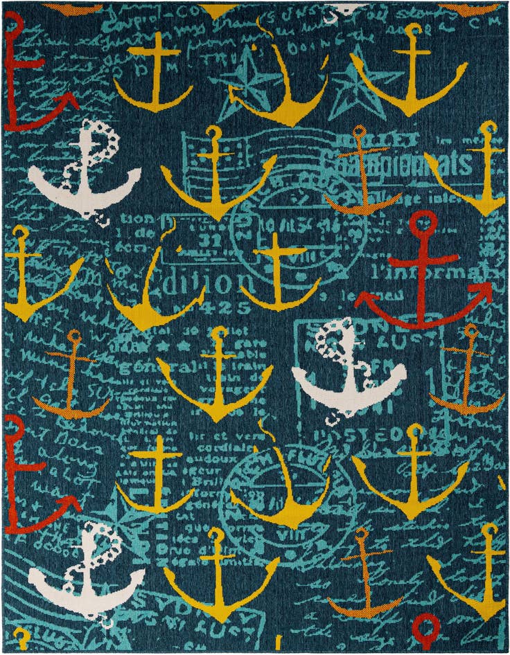 Detail image of 6' x 9' Easy-Clean Coastal Indoor / Outdoor Rug