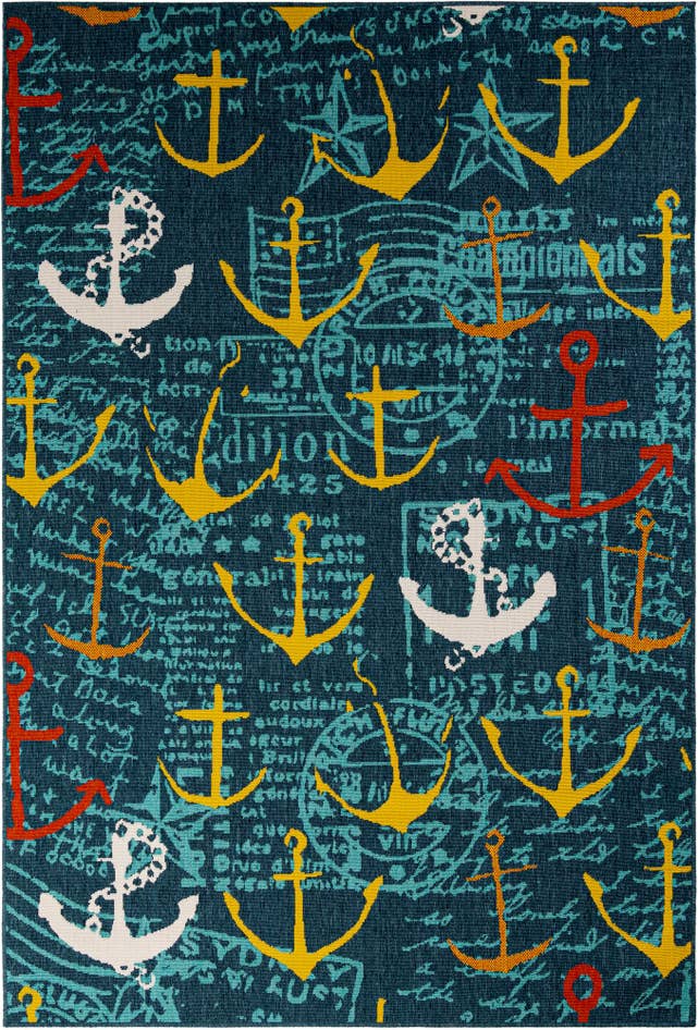 Detail image of 6' x 9' Easy-Clean Coastal Indoor / Outdoor Rug
