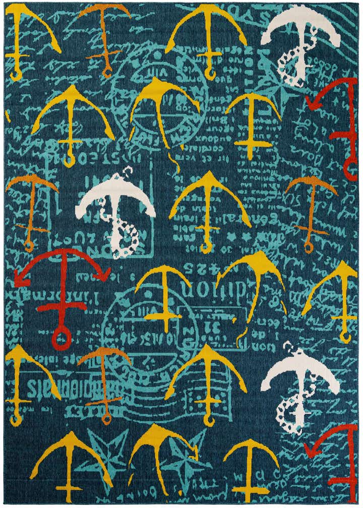 7' 10 x 10' Easy-Clean Coastal Indoor / Outdoor Rug
