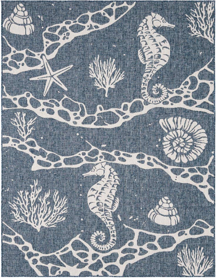 Detail image of 6' x 9' Easy-Clean Coastal Indoor / Outdoor Rug