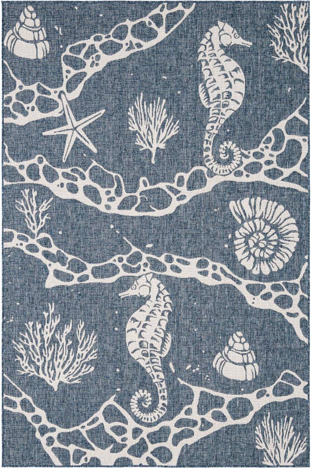 Detail image of 6' x 9' Easy-Clean Coastal Indoor / Outdoor Rug