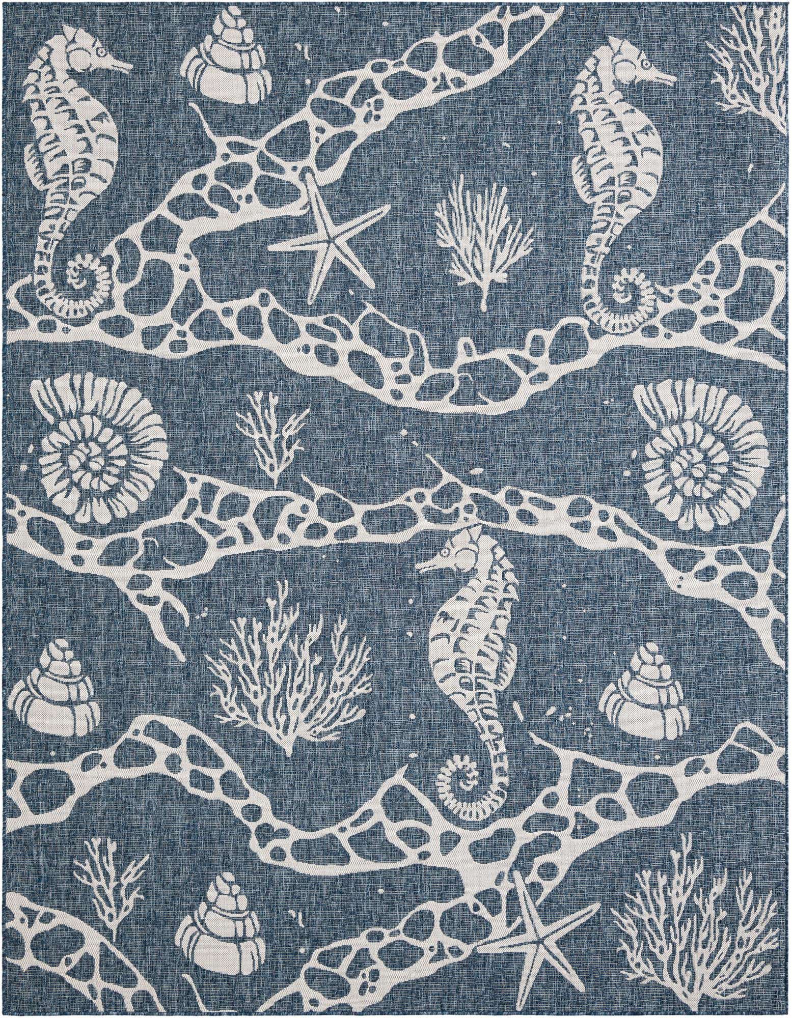 7' 10 x 10' Easy-Clean Coastal Indoor / Outdoor Rug