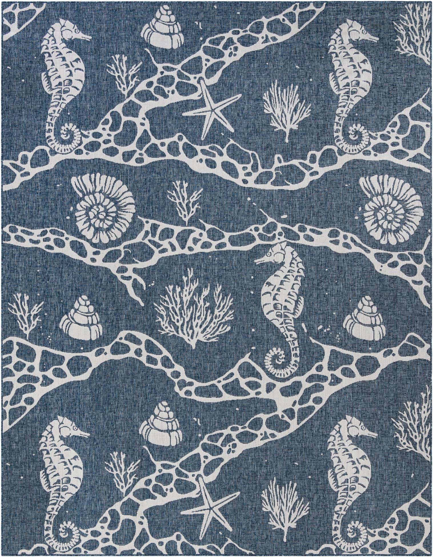 9' x 12' Easy-Clean Coastal Indoor / Outdoor Rug
