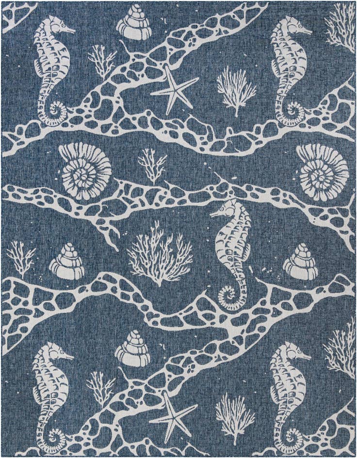 Detail image of 9' x 12' Easy-Clean Coastal Indoor / Outdoor Rug