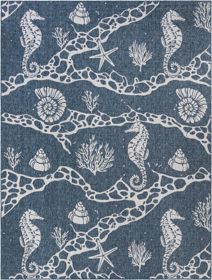 Detail image of 9' x 12' Easy-Clean Coastal Indoor / Outdoor Rug
