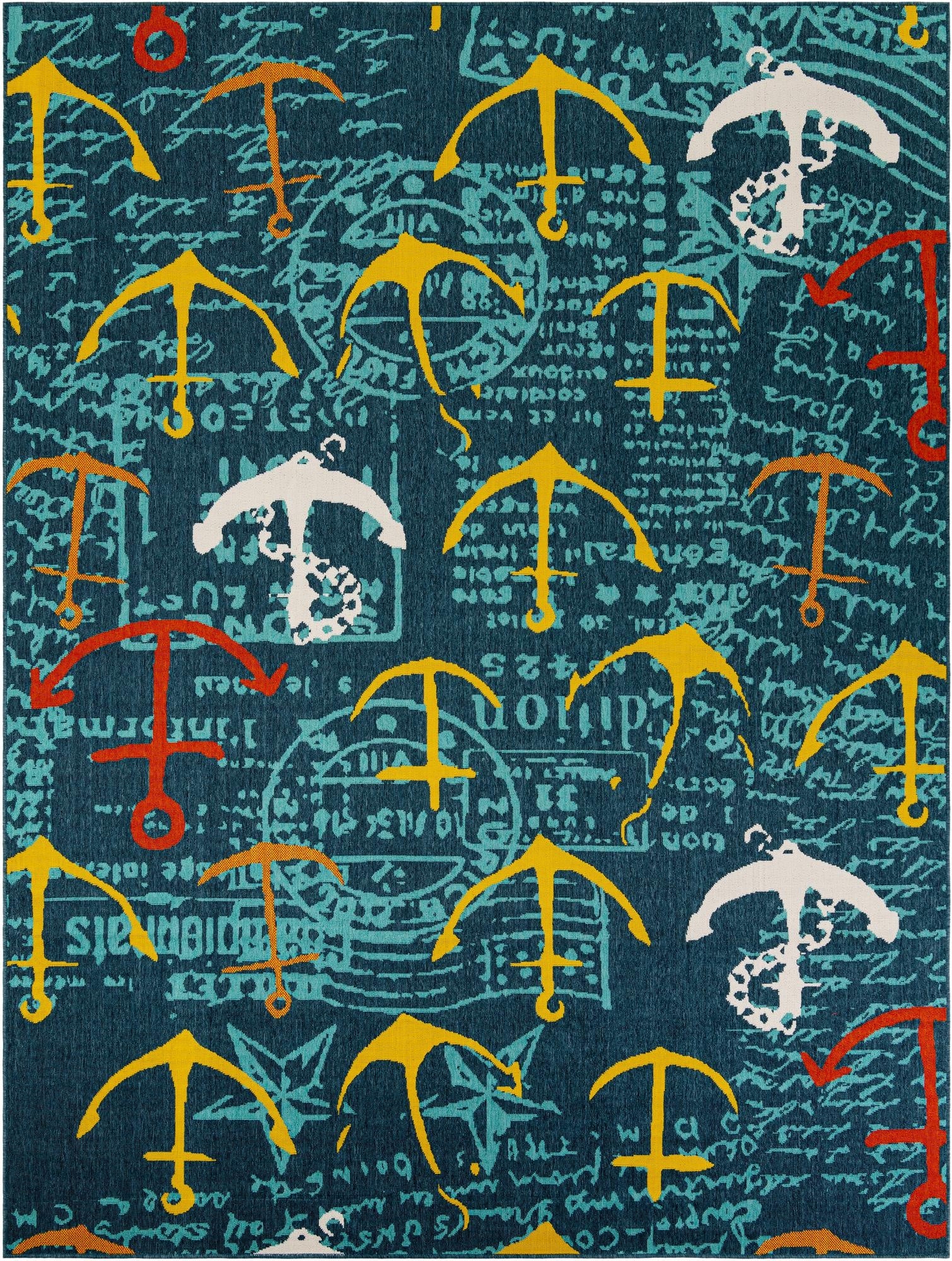 9' x 12'  Washable Coastal Indoor / Outdoor Rug