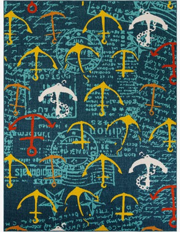 9' x 12' Easy-Clean Coastal Indoor / Outdoor Rug