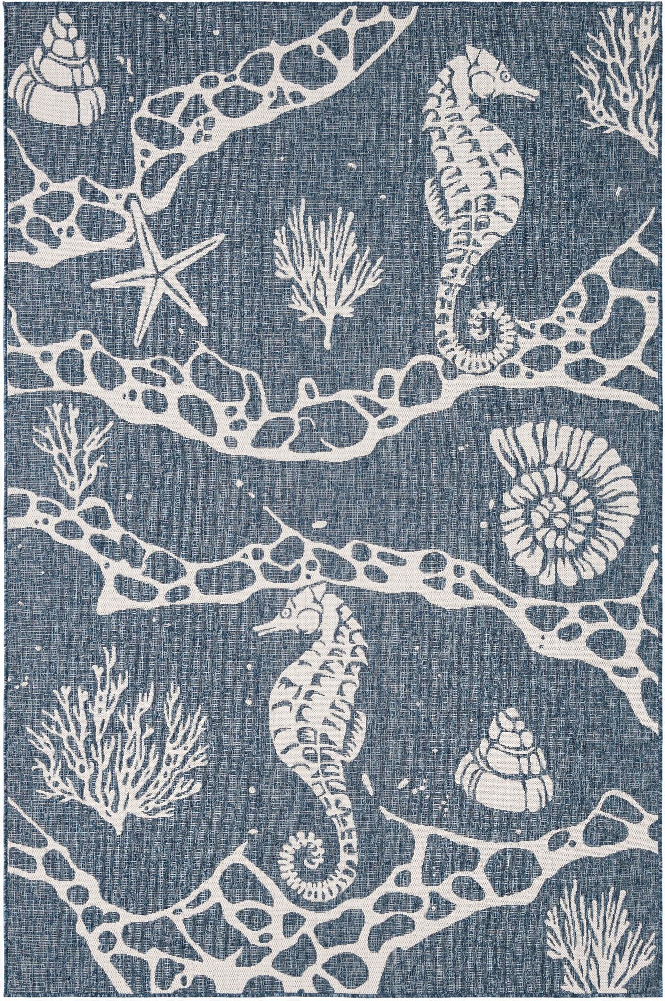 Primary image 6' x 9'  Washable Coastal Indoor / Outdoor Rug