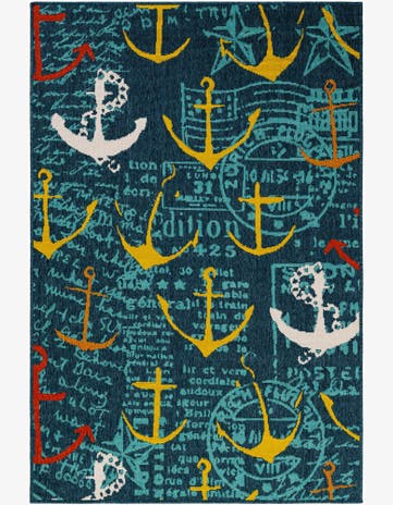 4' x 6' Easy-Clean Coastal Indoor / Outdoor Rug