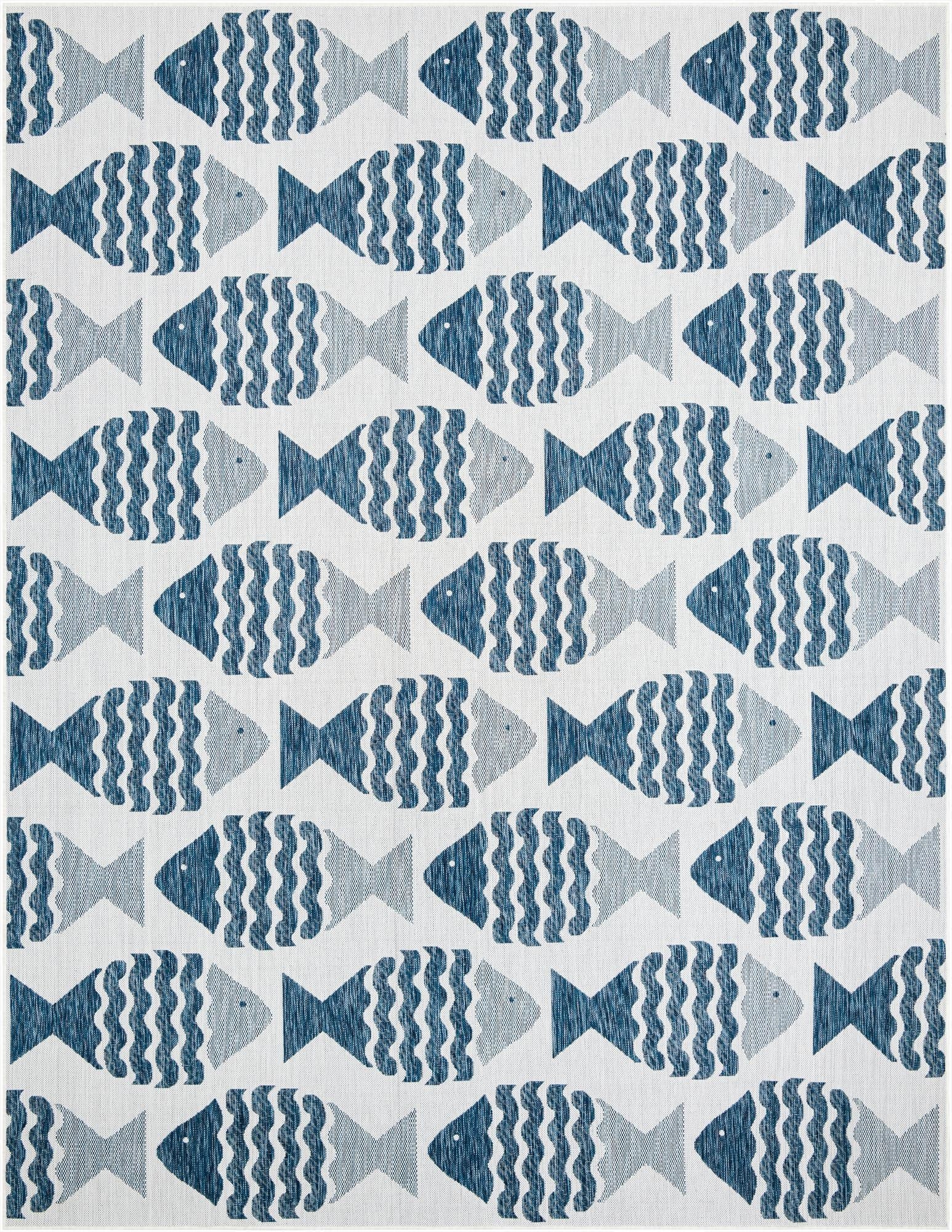 Primary image 9' x 12'  Washable Coastal Indoor / Outdoor Rug