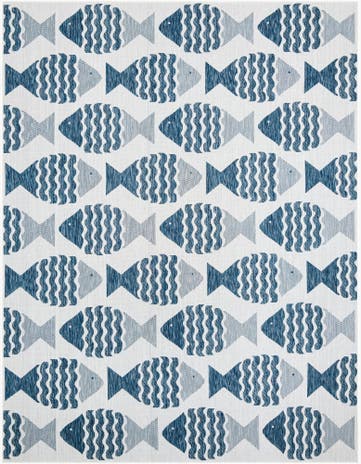 9' x 12' Easy-Clean Coastal Indoor / Outdoor Rug