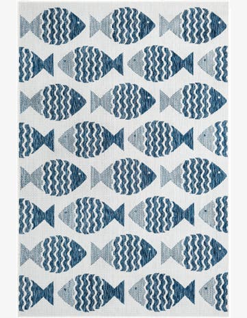 5' 3 x 8' Easy-Clean Coastal Indoor / Outdoor Rug
