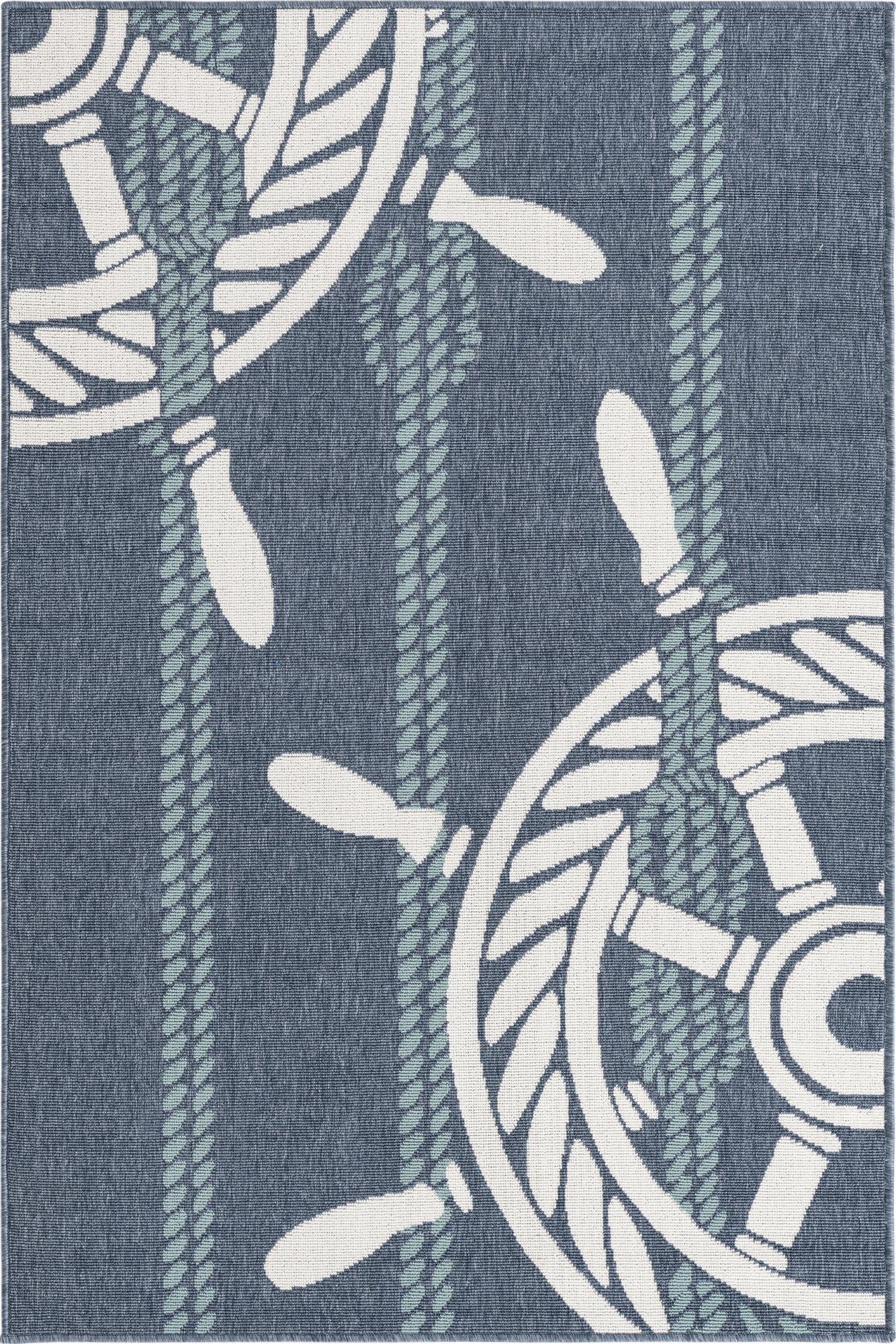 Primary image 4' x 6'  Washable Coastal Indoor / Outdoor Rug