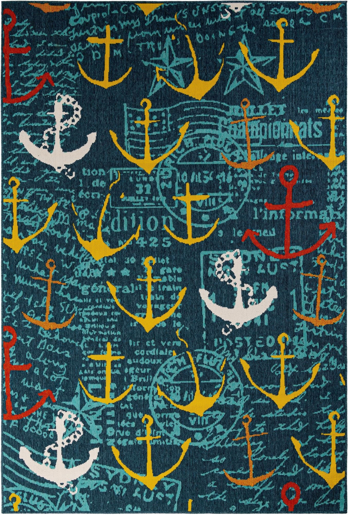 6' x 9'  Washable Coastal Indoor / Outdoor Rug
