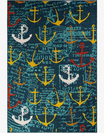 6' x 9' Easy-Clean Coastal Indoor / Outdoor Rug