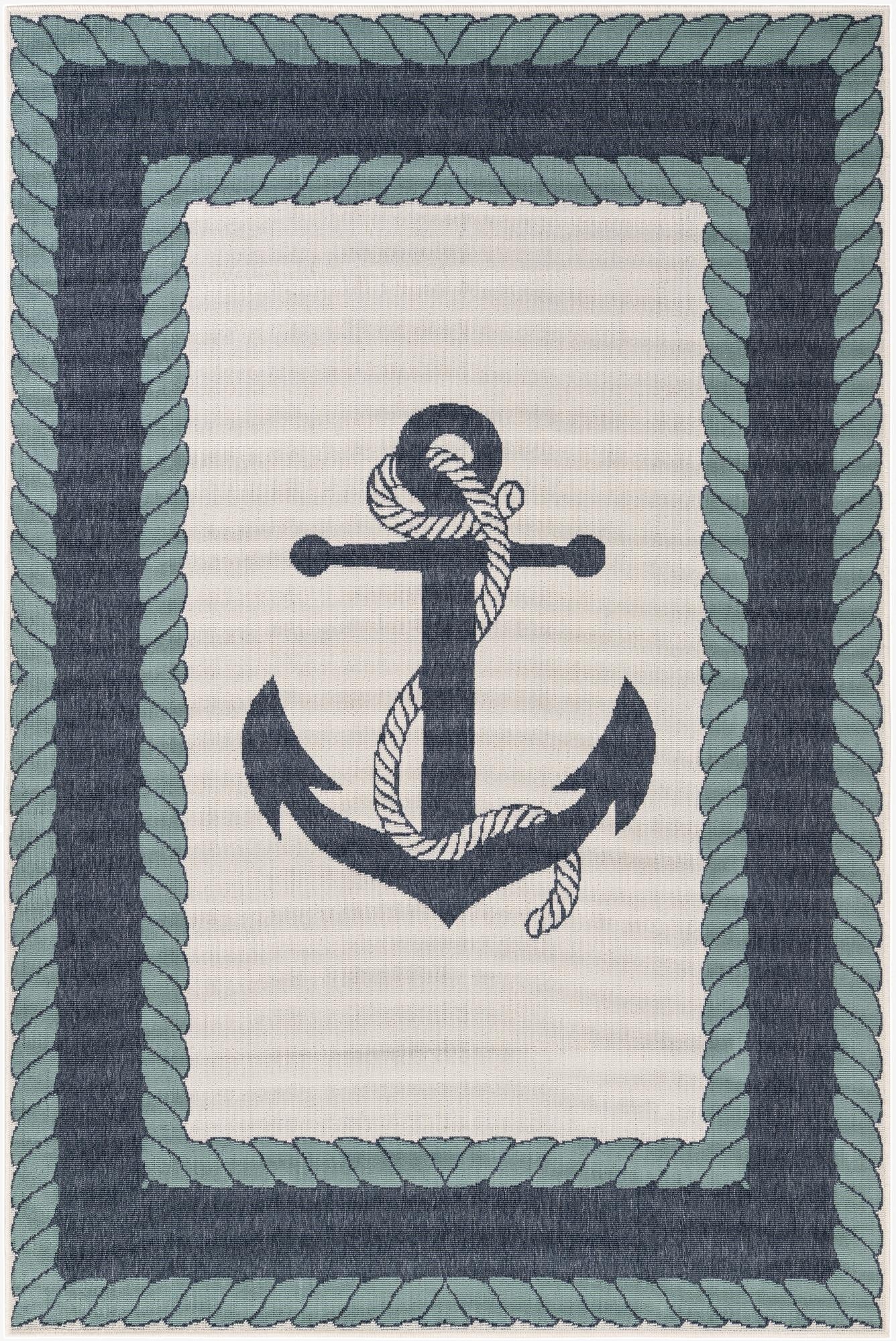 6' x 9'  Washable Coastal Indoor / Outdoor Rug