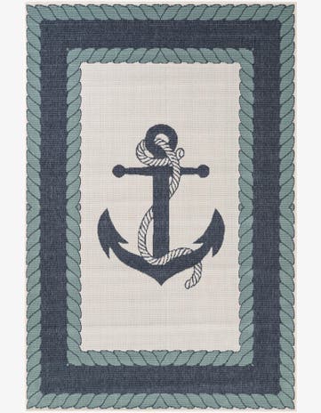 6' x 9' Easy-Clean Coastal Indoor / Outdoor Rug