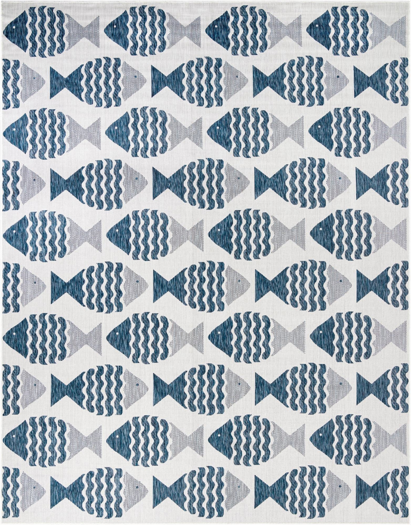 Primary image 10' x 13'  Washable Coastal Indoor / Outdoor Rug