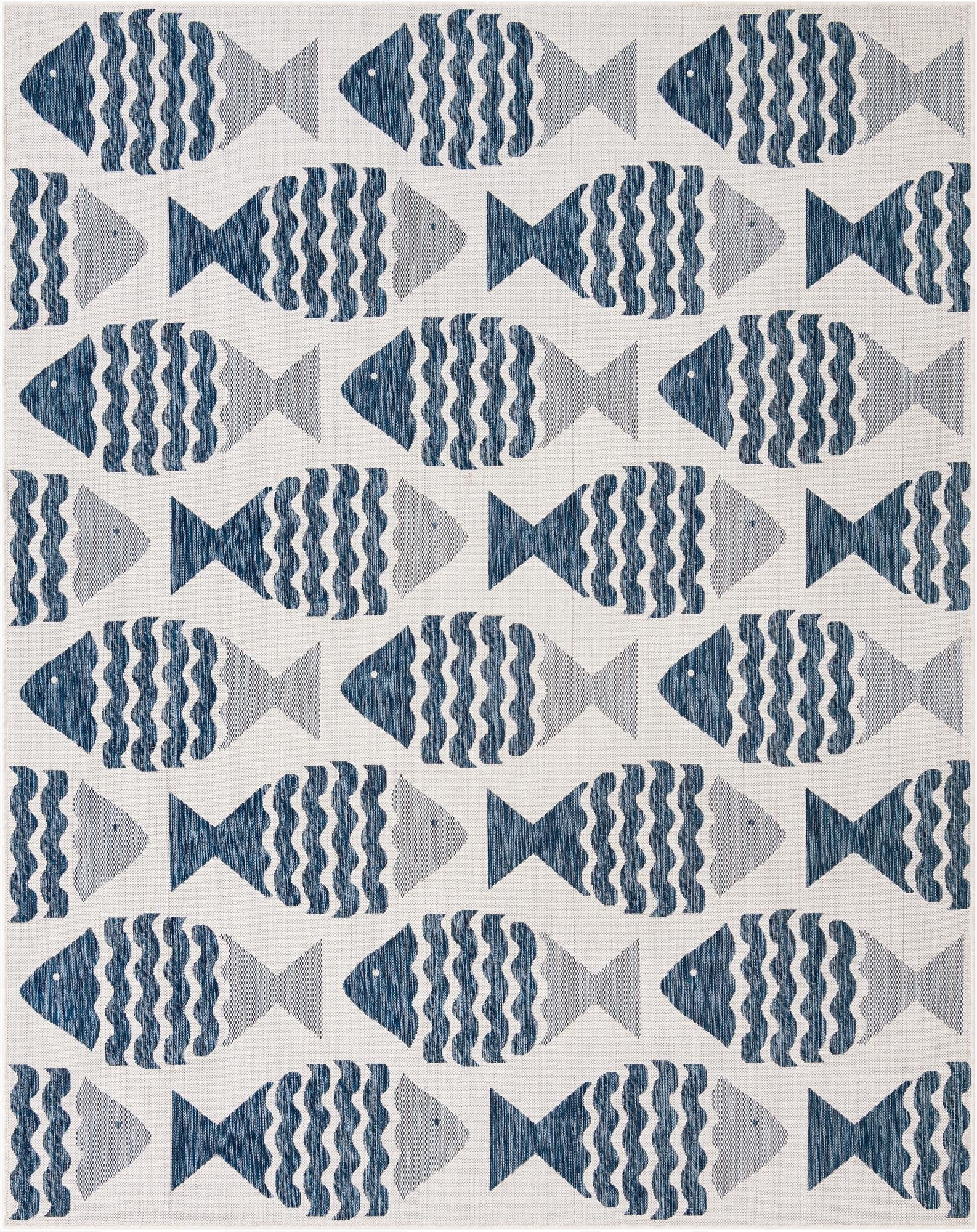 7' 10 x 10'  Washable Coastal Indoor / Outdoor Rug