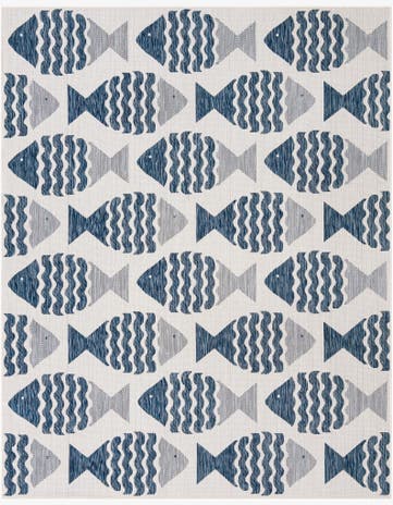 7' 10 x 10' Easy-Clean Coastal Indoor / Outdoor Rug