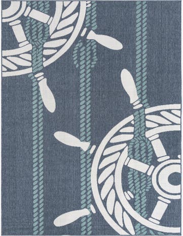 7' 10 x 10' Easy-Clean Coastal Indoor / Outdoor Rug