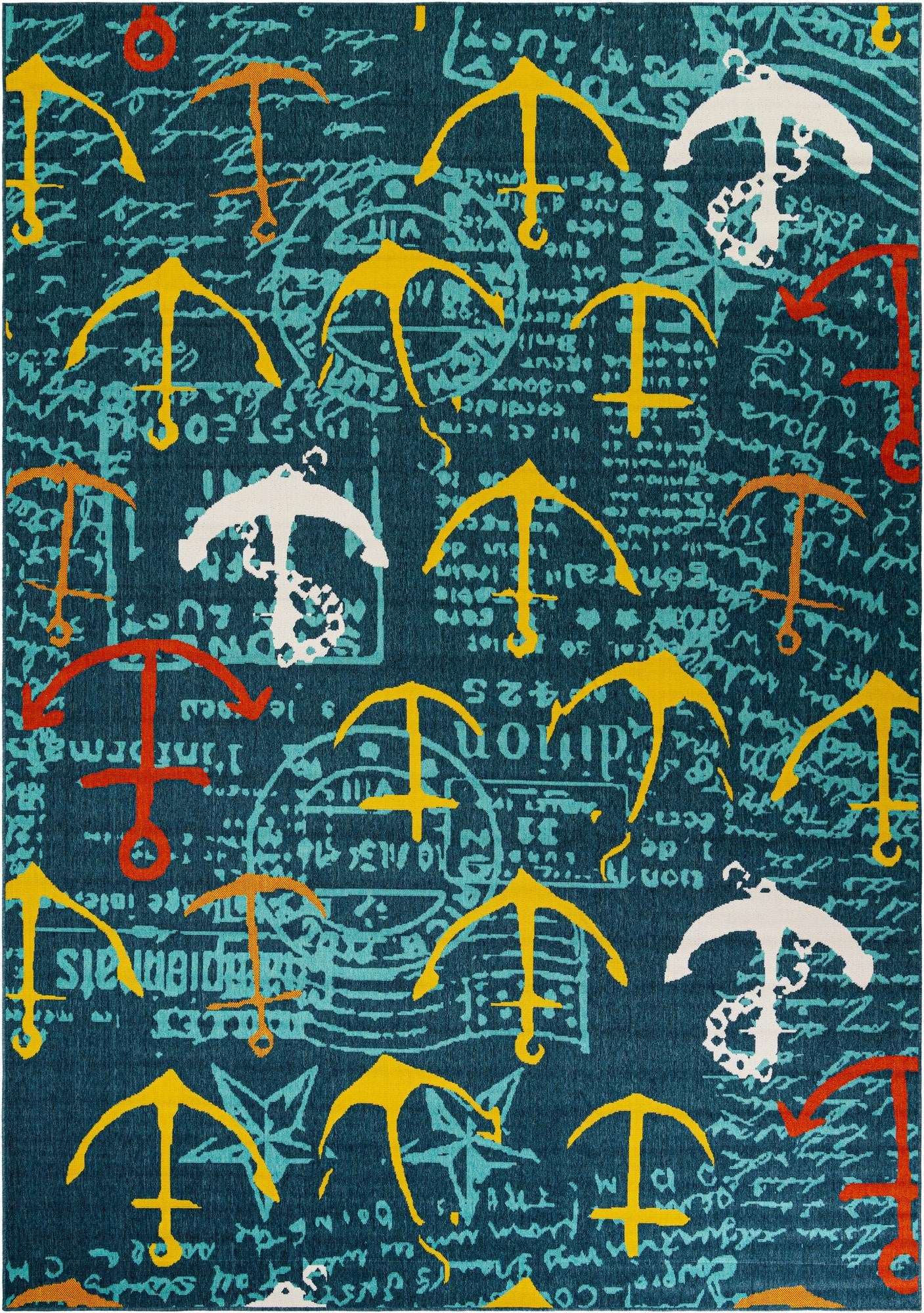 10' x 14'  Washable Coastal Indoor / Outdoor Rug