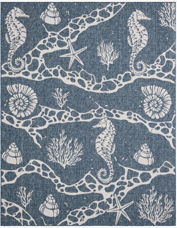 7' 10 x 10' Easy-Clean Coastal Indoor / Outdoor Rug