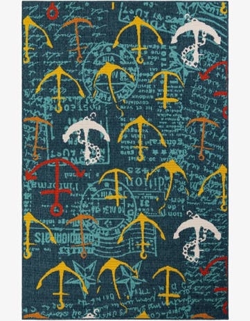 5' x 8' Easy-Clean Coastal Indoor / Outdoor Rug