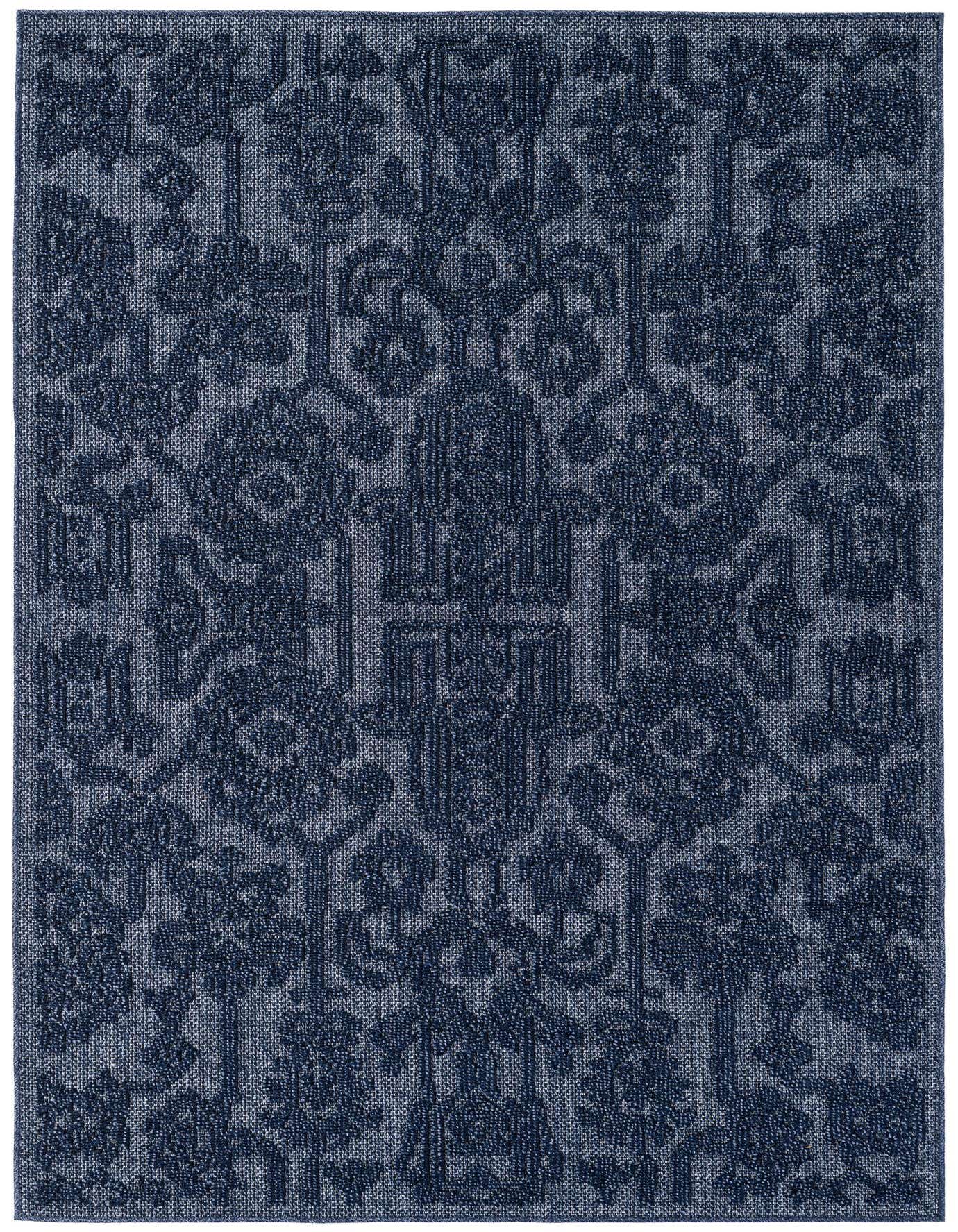 5' 3 x 7' 8 Easy-Clean Floral Indoor / Outdoor Rug