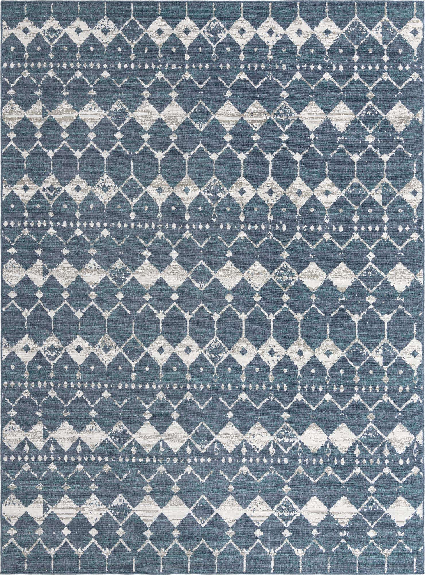 9' x 12' Easy-Clean Lattice Indoor / Outdoor Rug