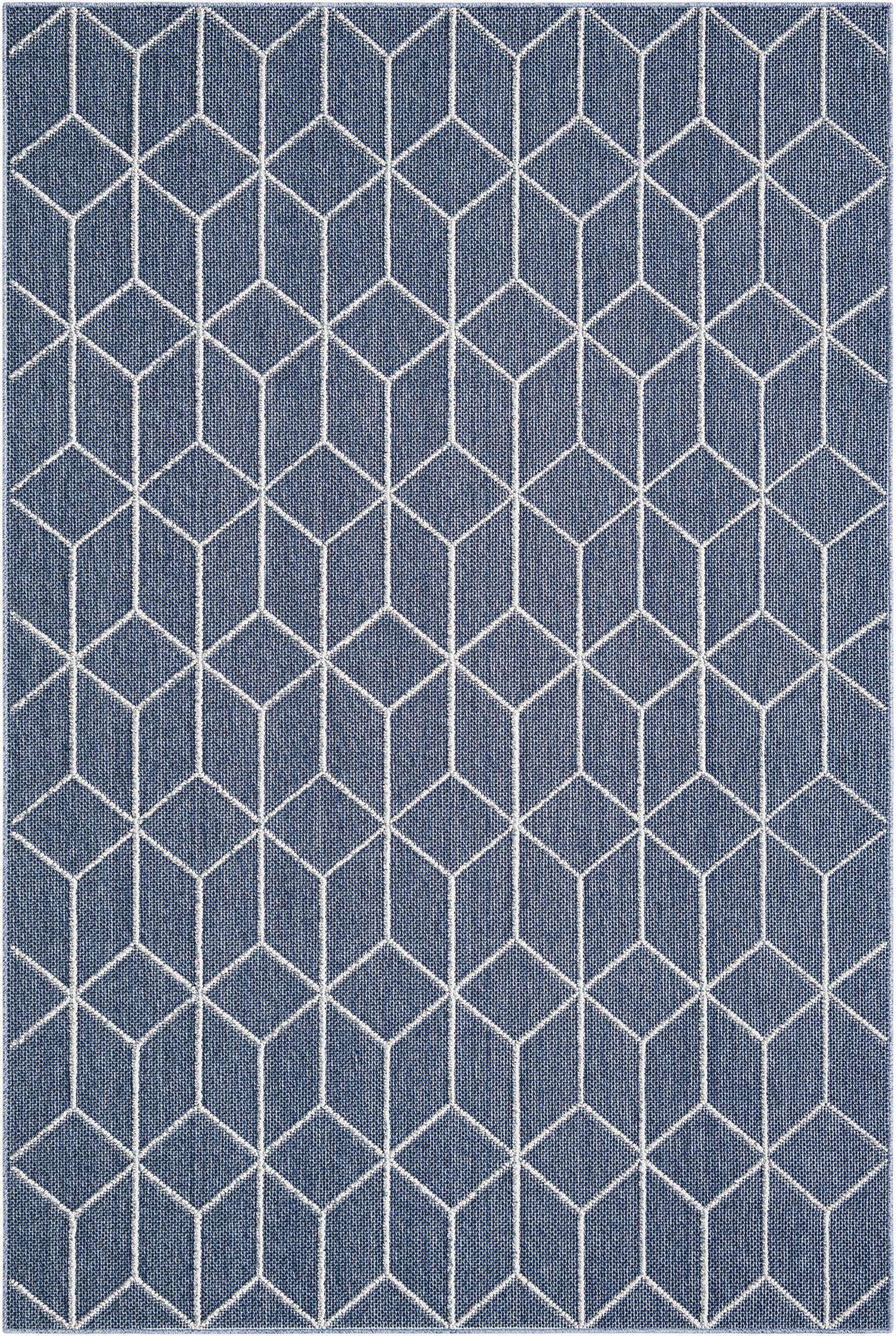 6' 1 x 9' Easy-Clean Lattice Indoor / Outdoor Rug