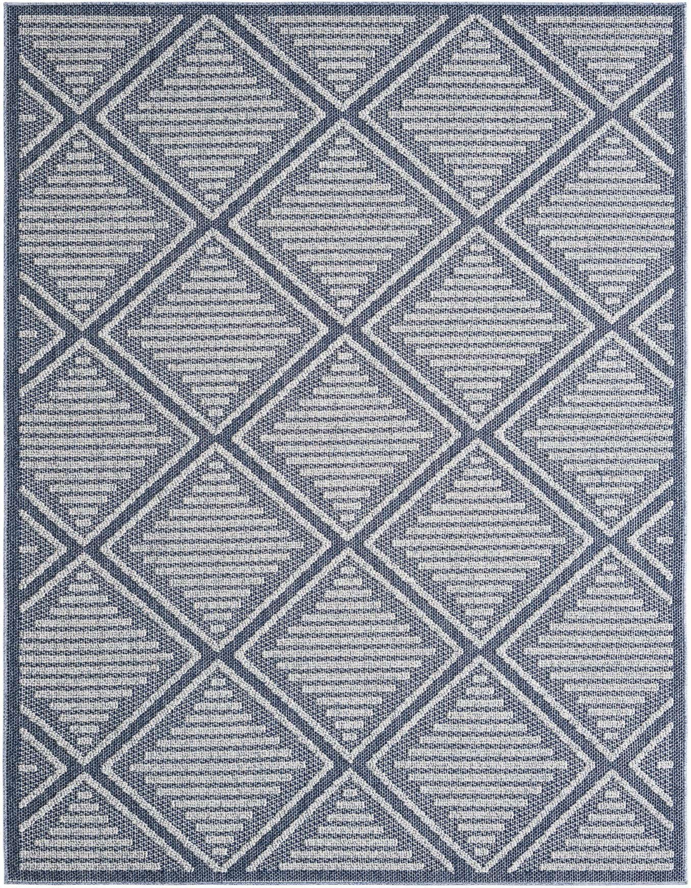 6' 1 x 9' Easy-Clean Lattice Indoor / Outdoor Rug