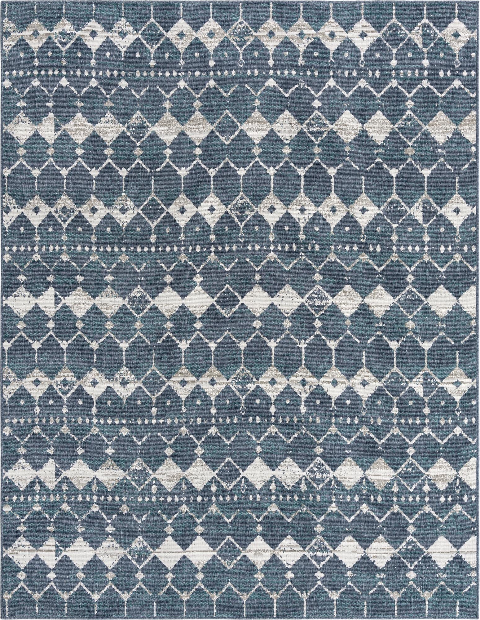 7' 10 x 10' Washable Lattice Indoor / Outdoor Rug