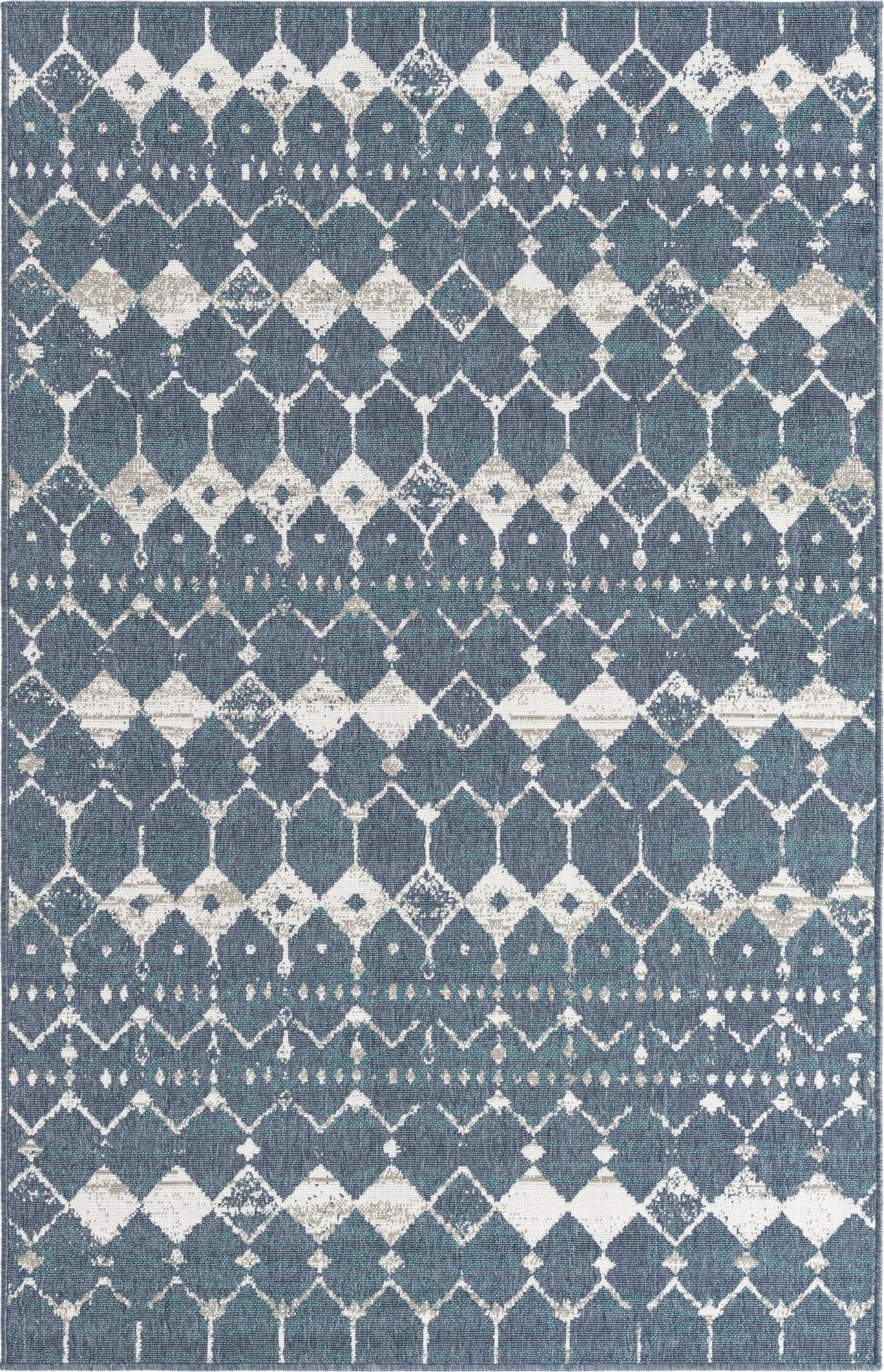 5' 3 x 8' Washable Lattice Indoor / Outdoor Rug