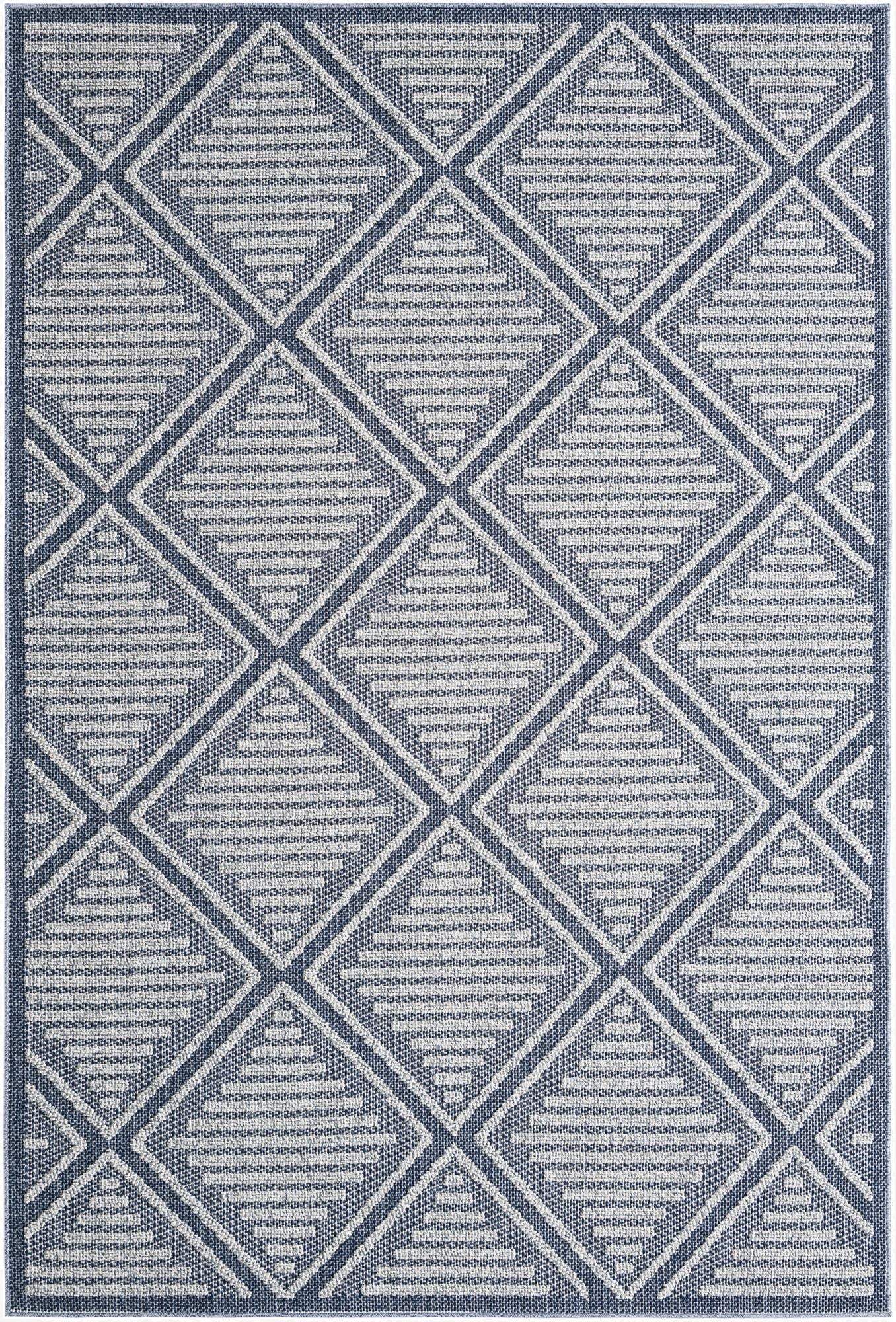 6' 1 x 9' Washable Lattice Indoor / Outdoor Rug
