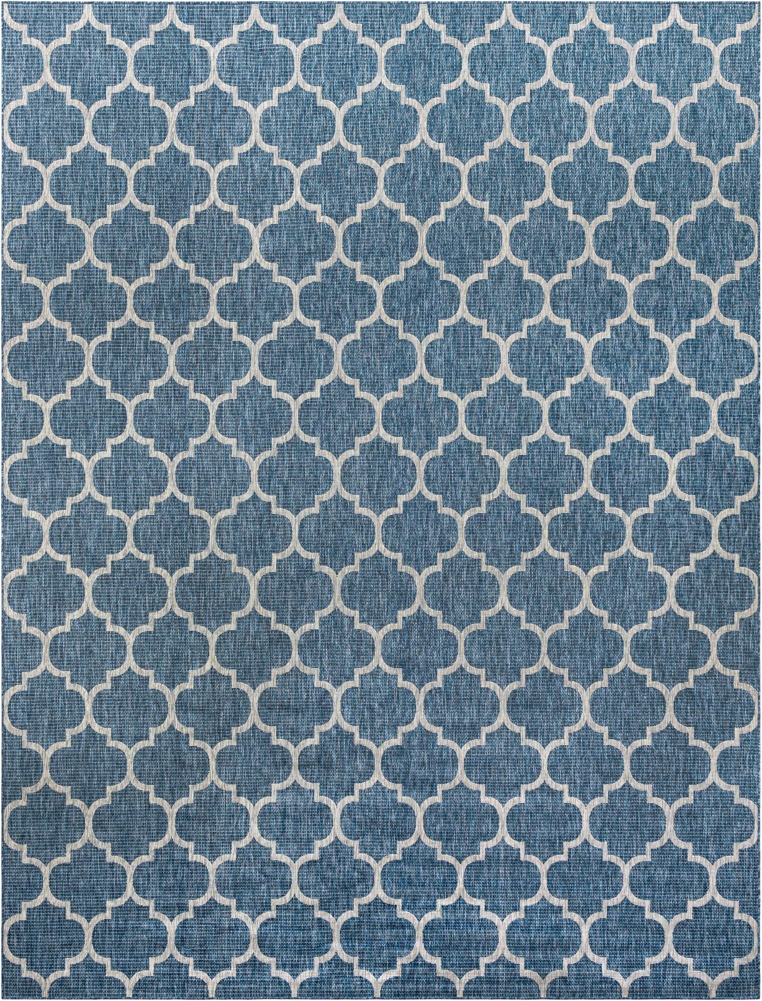  12' x 16' 1  Washable Lattice Indoor / Outdoor Rug