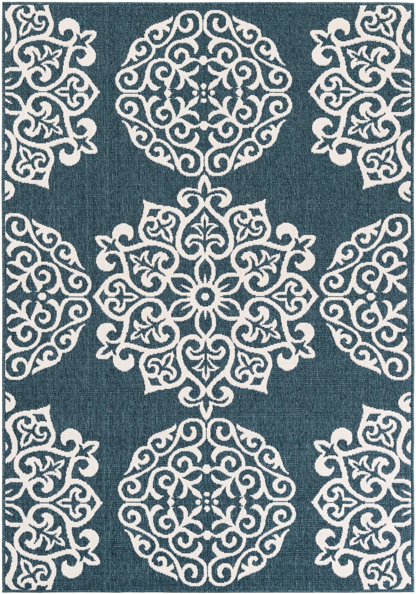 5' 3 x 7' 7 Easy-Clean Modern Indoor / Outdoor Rug