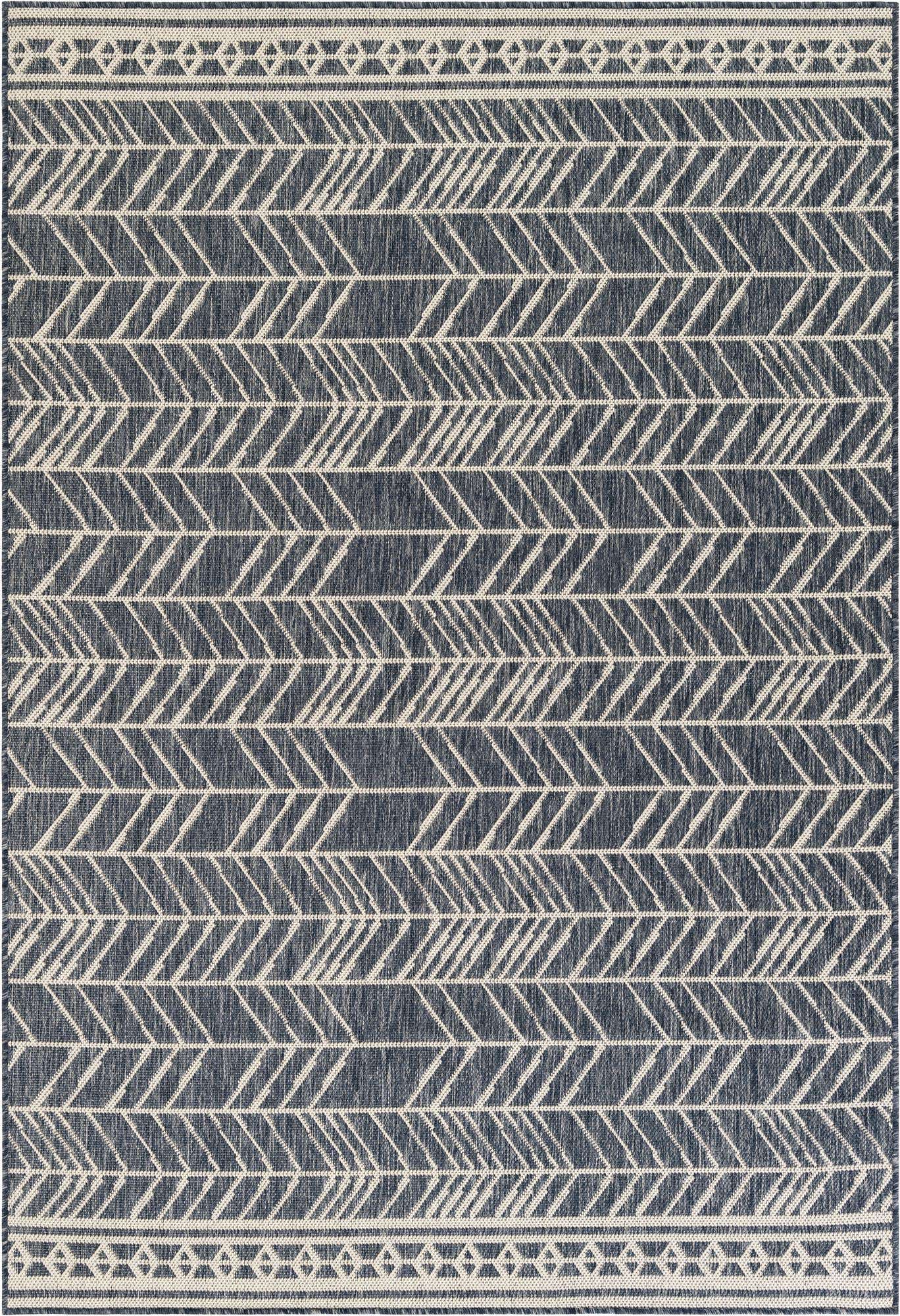 5' 3 x 7' 8 Easy-Clean Modern Indoor / Outdoor Rug