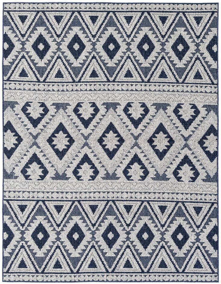 Detail image of 5' 3 x 7' 8 Easy-Clean Modern Indoor / Outdoor Rug