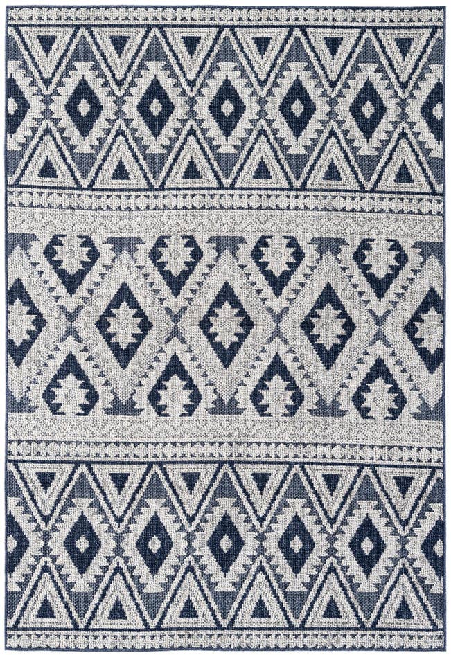 Detail image of 5' 3 x 7' 8 Easy-Clean Modern Indoor / Outdoor Rug
