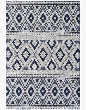 5' 3 x 7' 8 Easy-Clean Modern Indoor / Outdoor Rug