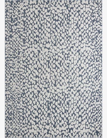 Navy Blue Easy-Clean Safari Indoor / Outdoor Rug