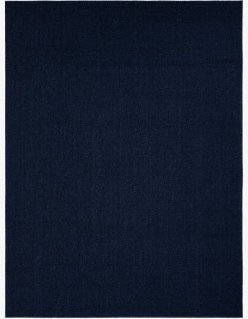 Navy Blue Easy-Clean Solid Indoor / Outdoor Rug